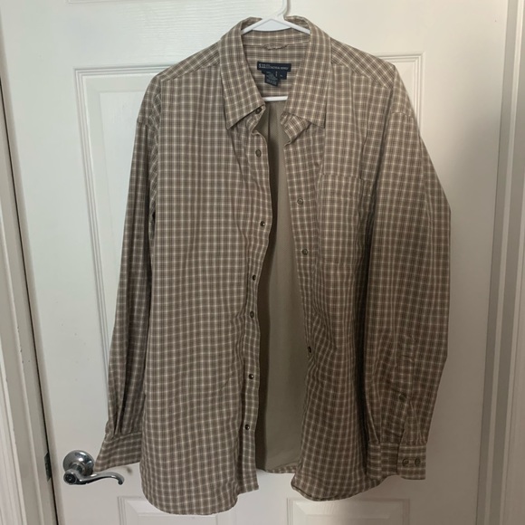 5.11 Tactical Snap Button Plaid Shirt Brown Jacket XL - Picture 1 of 3